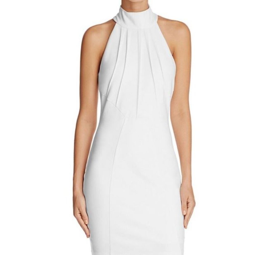 GUESS white sleeveless high neck body con dress